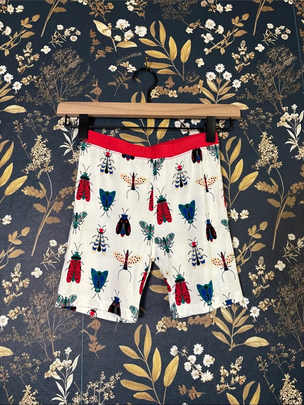 PatPat Bamboo Boys Pajama Shorts Blue Rocket & White Bug Kids Shorts Lot of 2